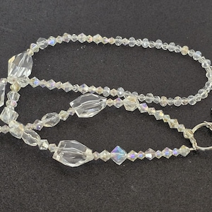 Crystal Beaded Lanyard, Clear Glass ID Badge Holder,  Necklace Lanyard, College Student, Intern Graduate, Social Worker, Therapist Counselor