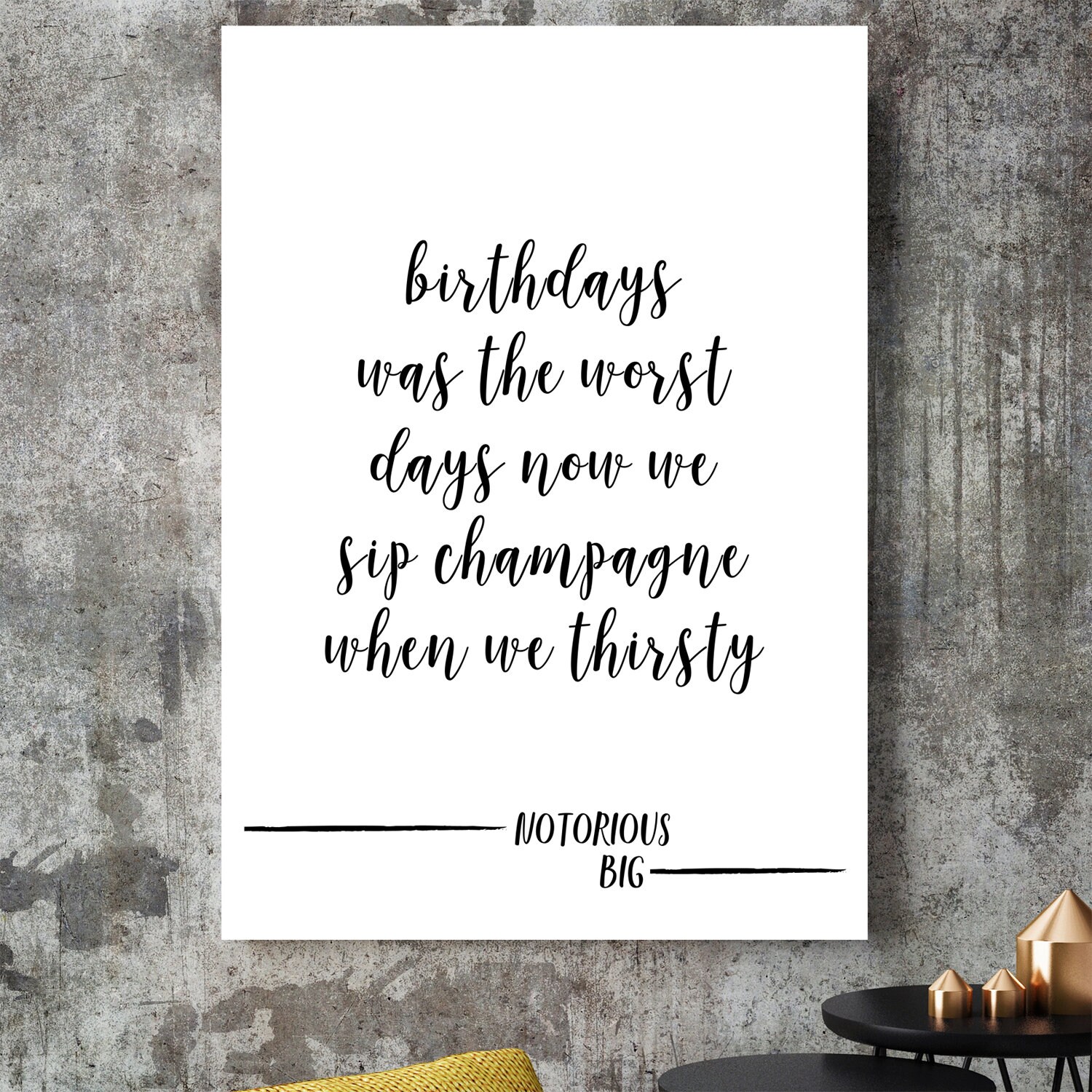 Biggie Smalls Poster Print Notorious BIG Lyrics Birthdays 