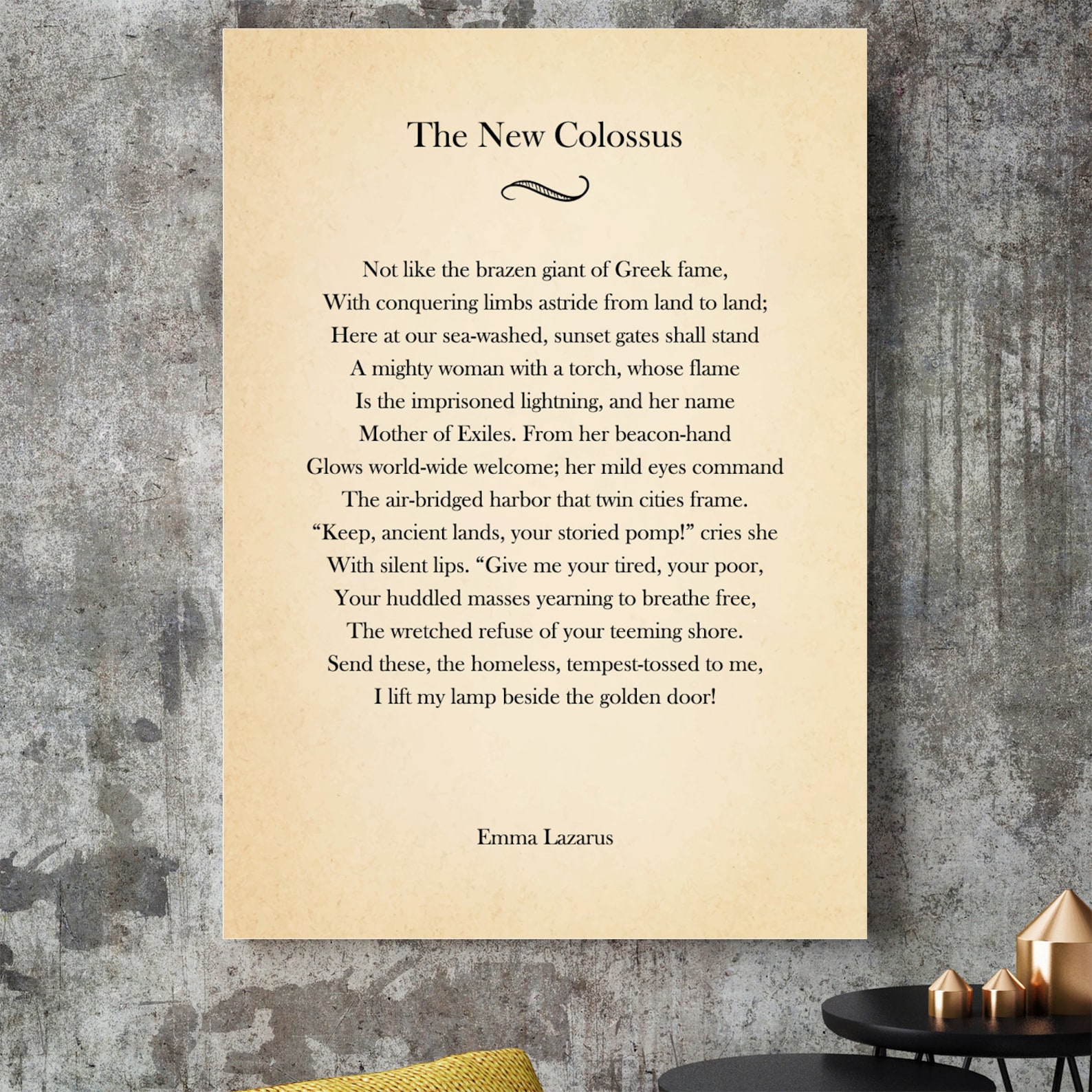 The New Colossus Poem by Emma Lazarus Poster Print Poetry | Etsy