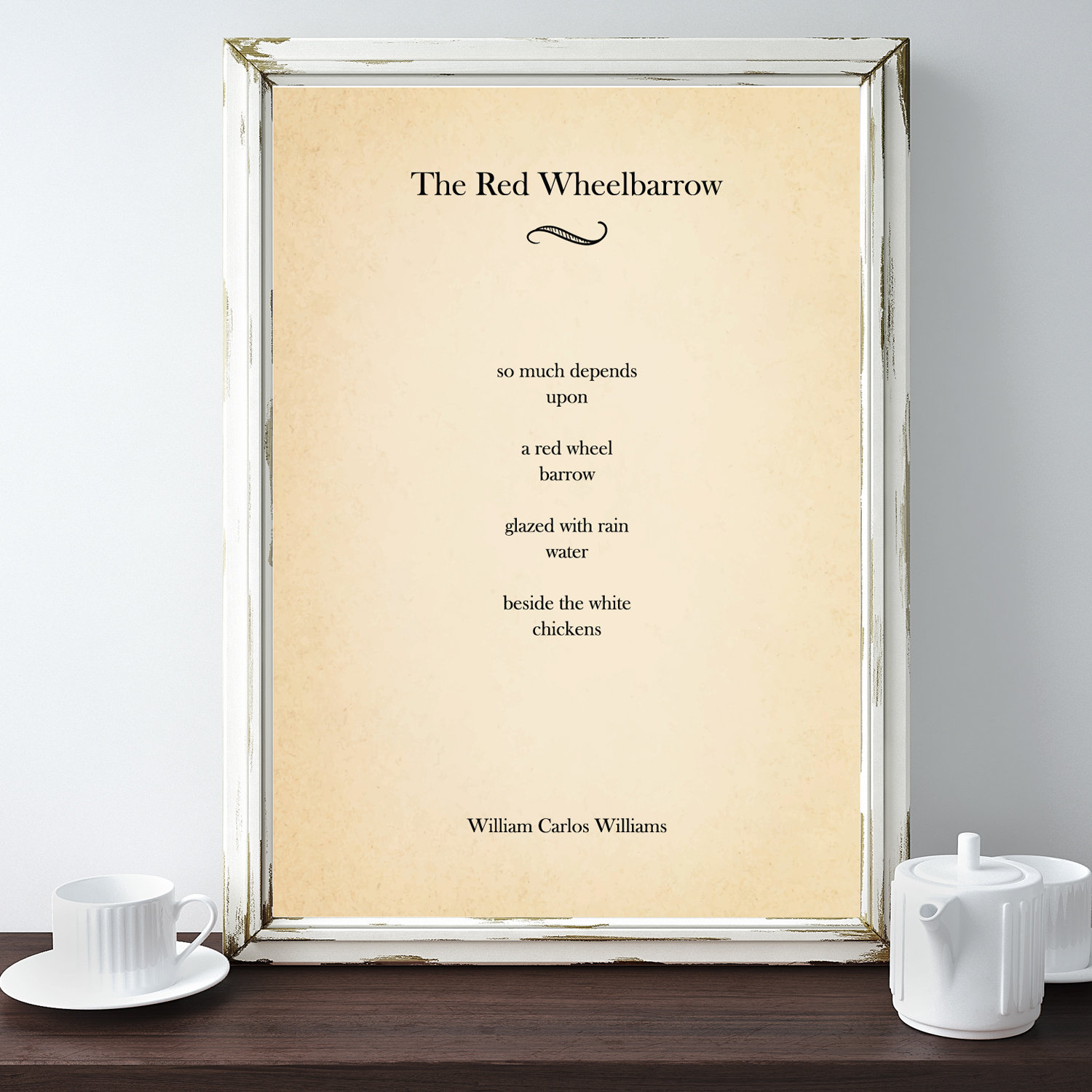 The Red Wheelbarrow Poem by William Carlos Williams Etsy UK