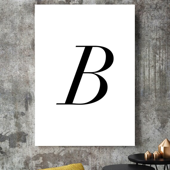 Letter B Poster Print Italic Serif Alphabet Black And White - Letter B Wall Decor Letter B Poster Print Italic Serif Alphabet Black And White - Letter B Wall Decor