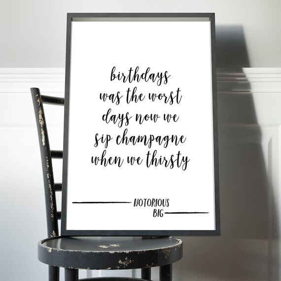 Biggie Smalls Poster Print Notorious BIG Lyrics Birthdays 