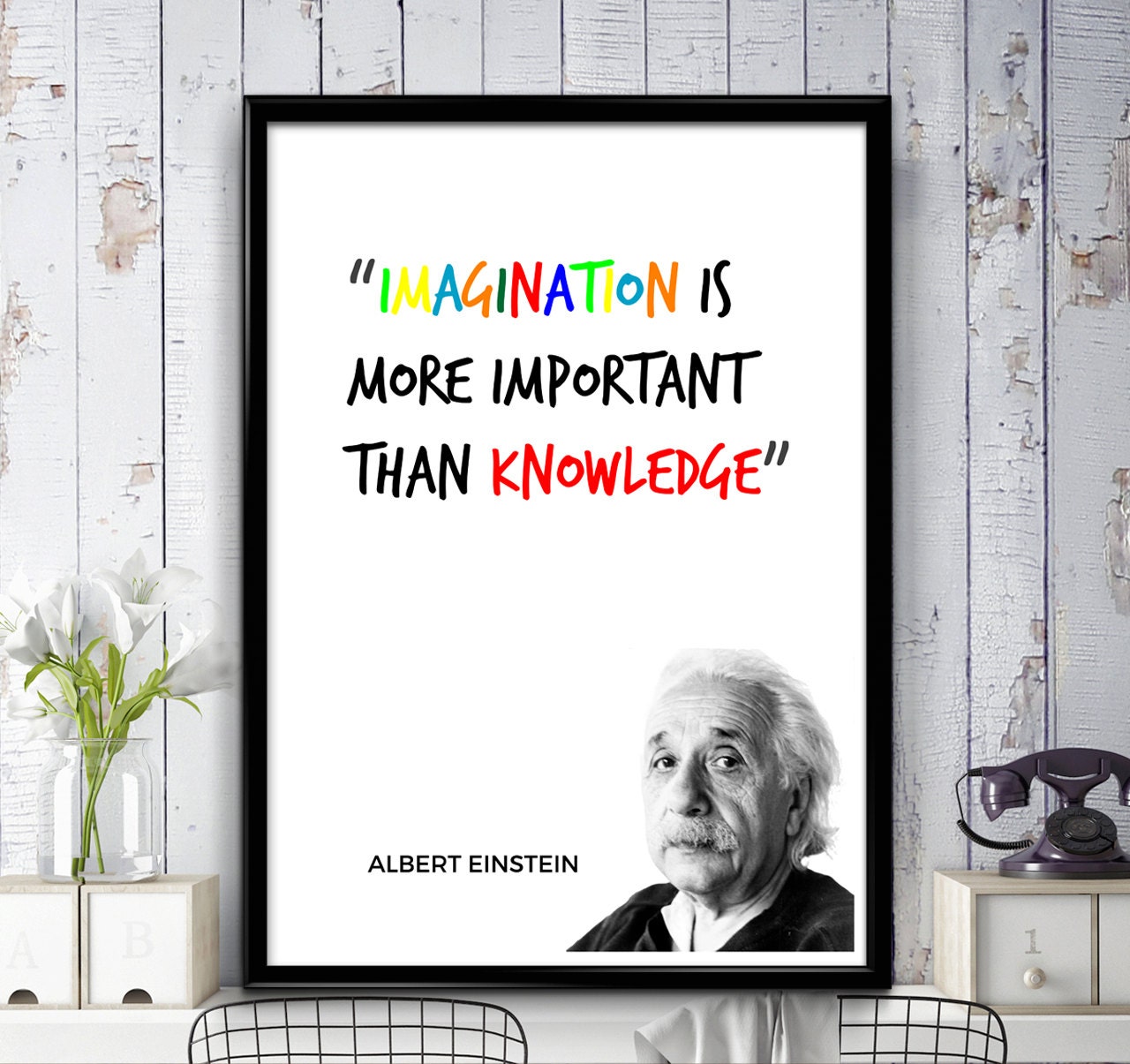 Einstein Inspirational Quote Quotes Poster Posters Print Prints Art Gift Gifts