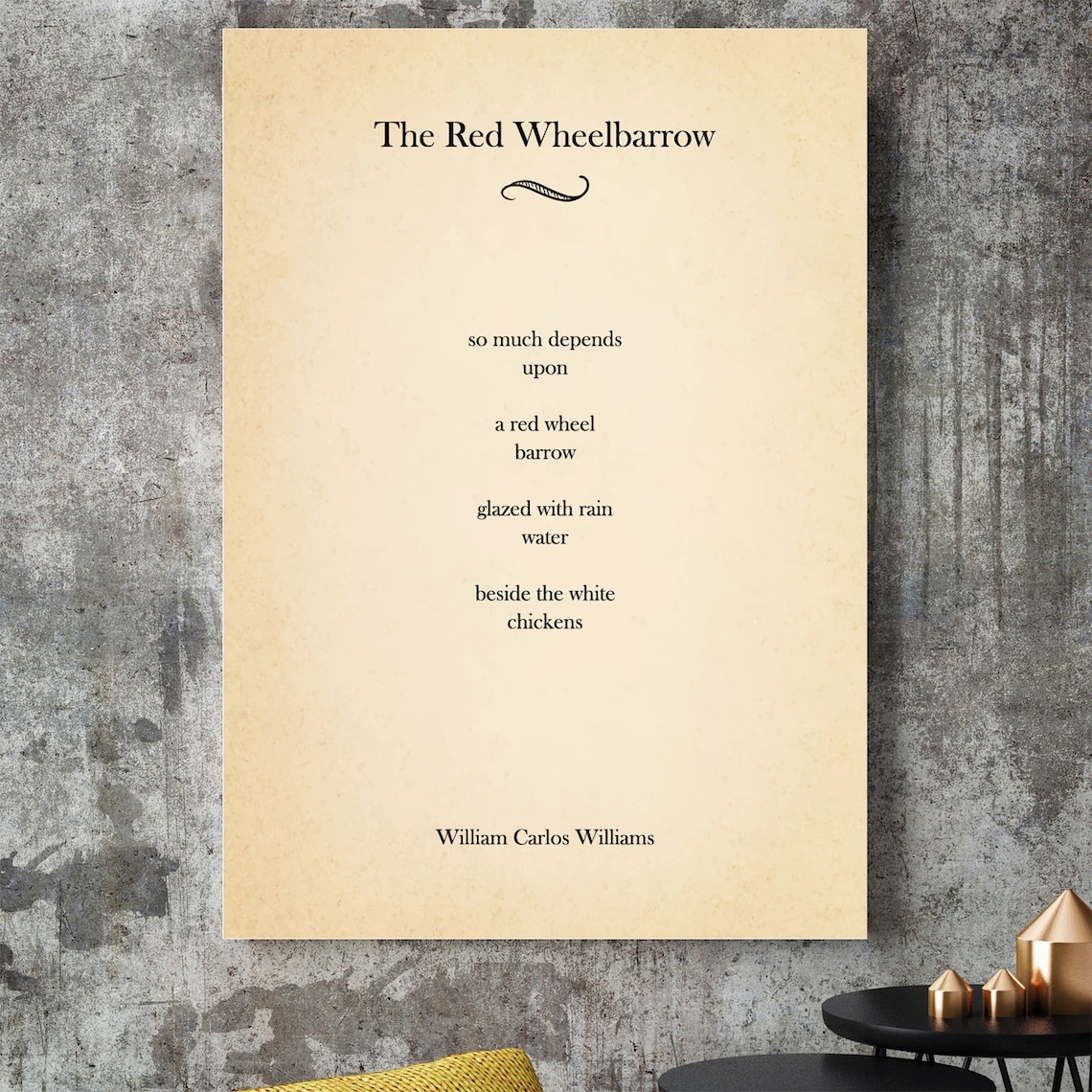 The Red Wheelbarrow Poem by William Carlos Williams Etsy