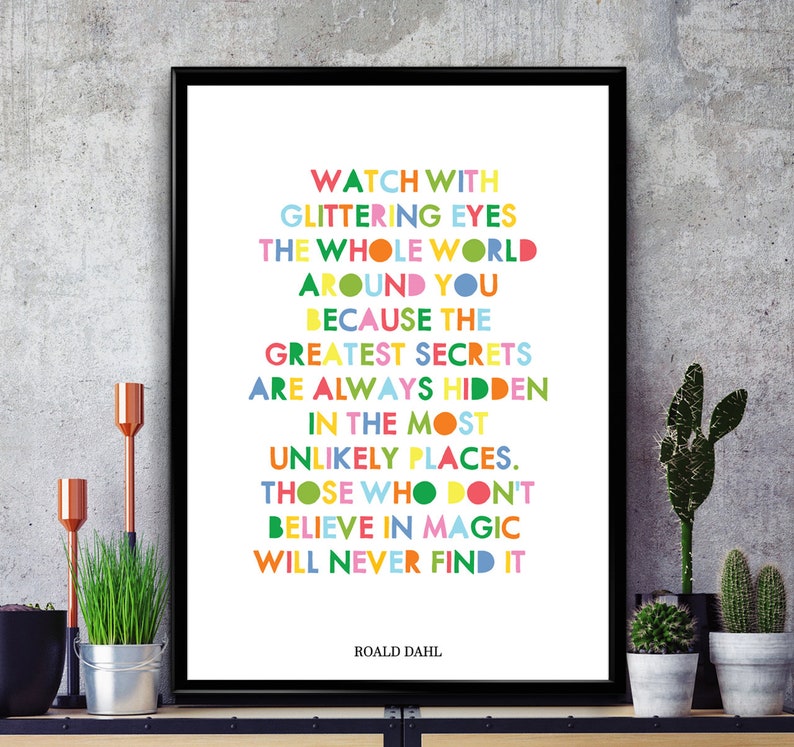 Roald Dahl Watch With Glittering Eyes Poster Print Wall Art Etsy