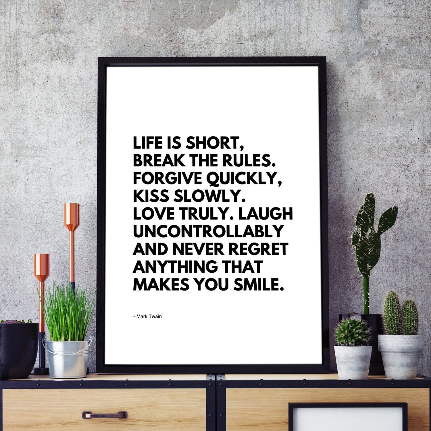 Mark Twain Quote Life Is Short Mark Twain Quote Print Life Is Short Break The Rules. | Etsy Ireland
