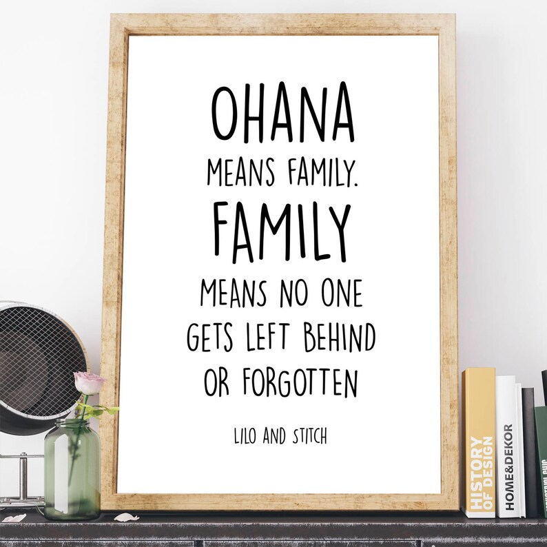 Ohana bedeutet Familie Lilo und Stich Posterdruck Geschenk Etsy