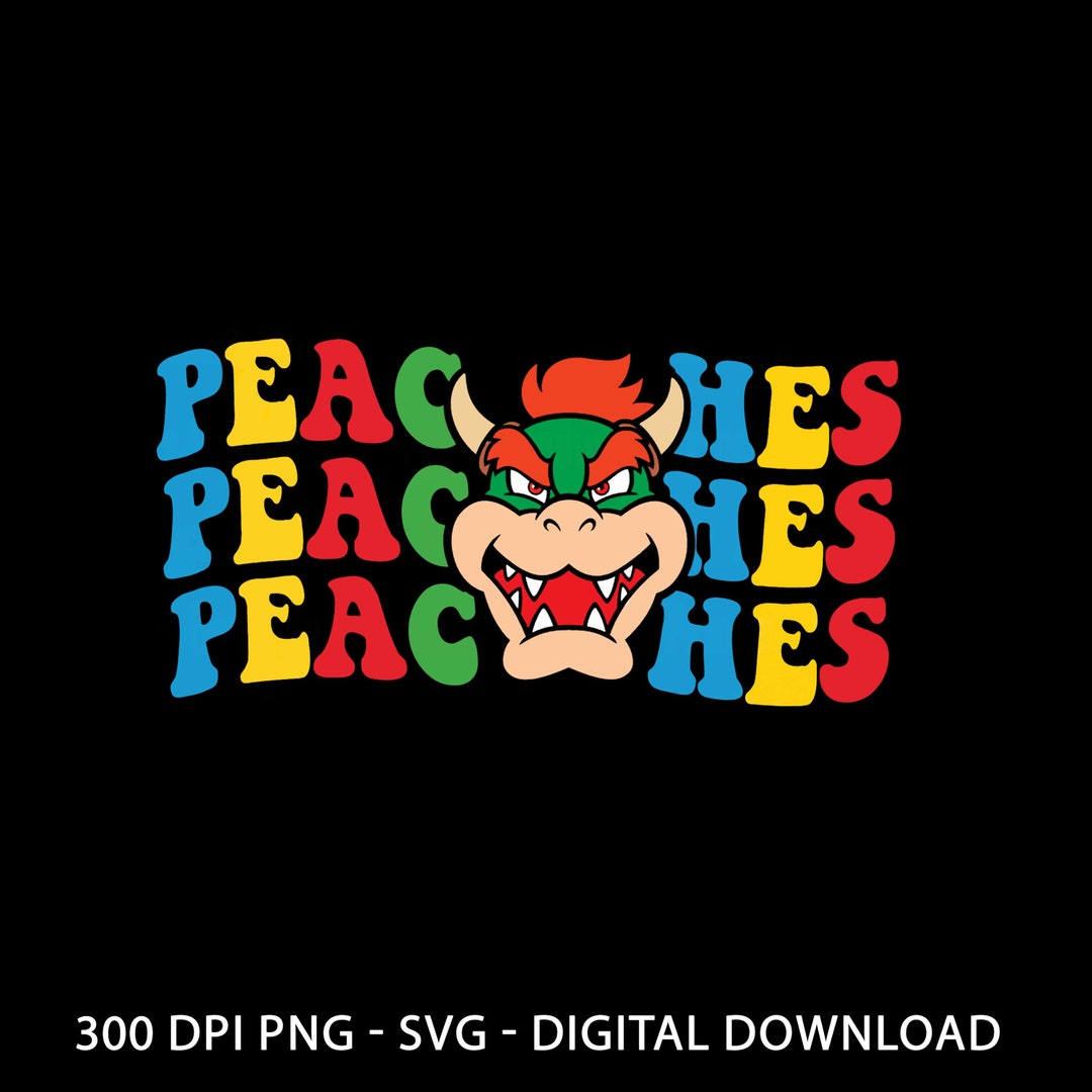 Super Mario 300dpi Digital File Peach Peach Peach I Love You Etsy
