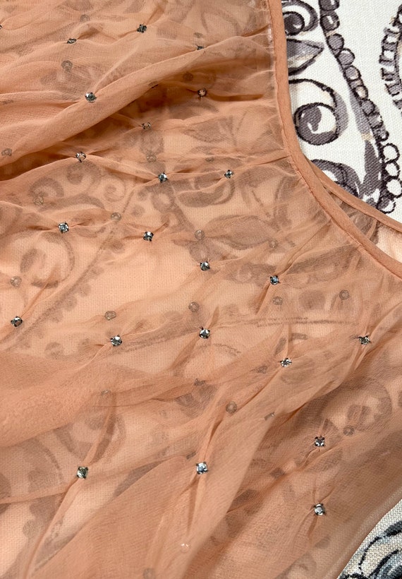 Terracotta Rhinestones & Chiffon Capelet Floor Le… - image 10