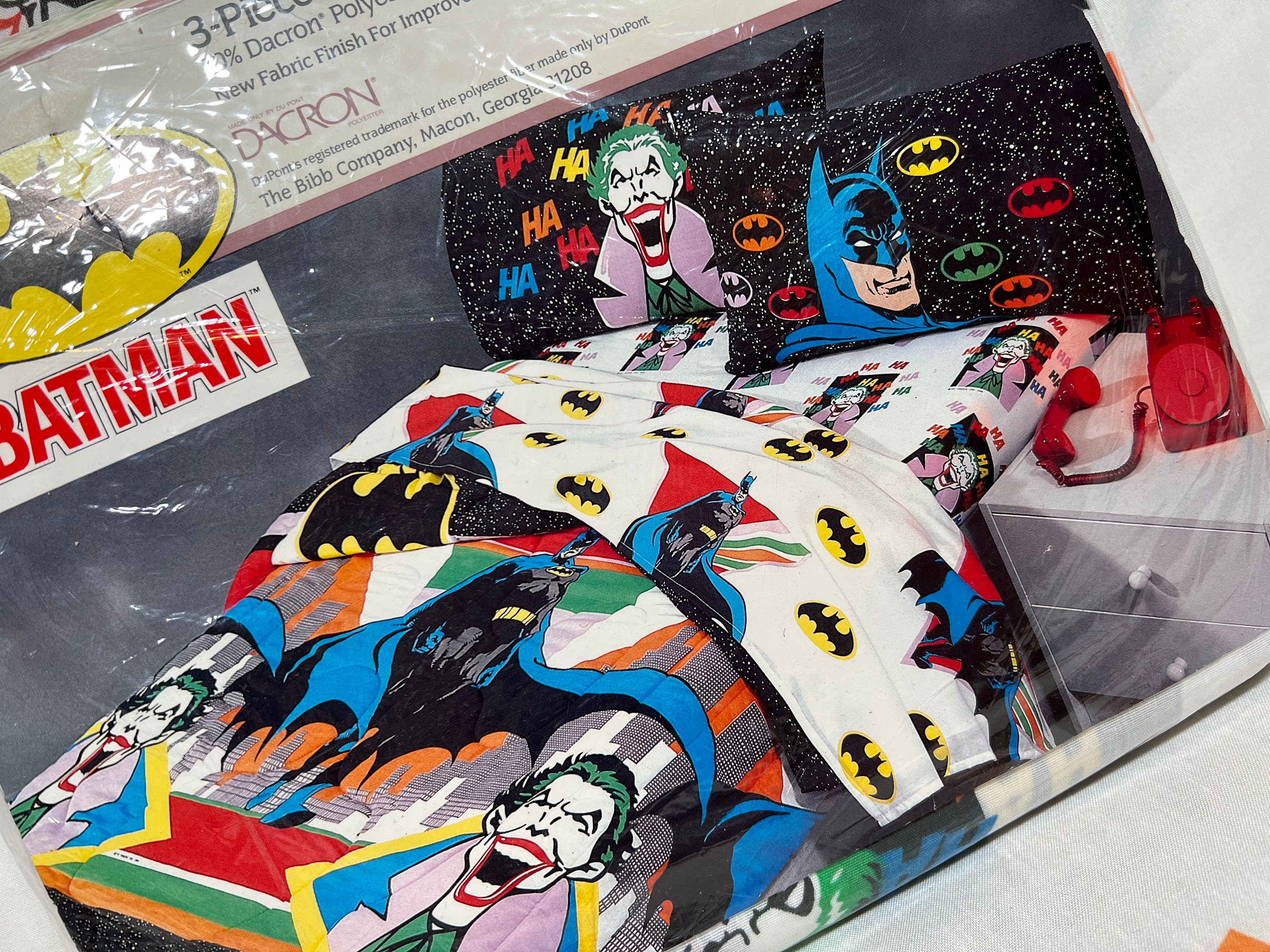 DC Comics Batman the Joker Dreamstyles Vintage 1989 SEALED DEADSTOCK Flat Fitted Pillowcase Bed Sheet Set Etsy