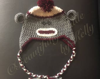 Crochet Sock Monkey Hat