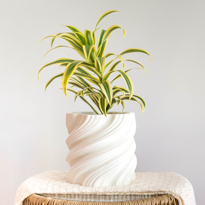 Large Ceramic Planter Pot With Drainage Flowers Medium Etsy