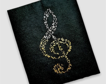 Music folder "clef in gold tones"