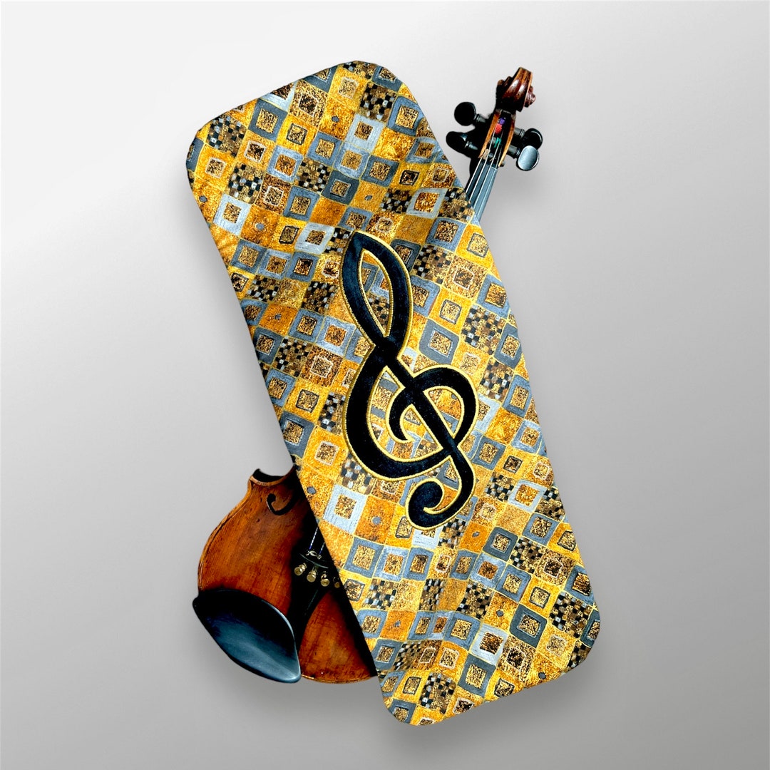 Violin Pattern Material Violin Blanket gold Pattern With Treble Clef - Etsy
