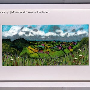 Yorkshire painting, Sutton Bank, Cleveland Way, North Yorkshire View, British countryside, Felt Painting, Art Print image 8