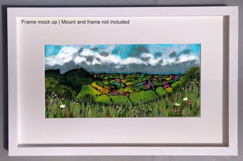 Yorkshire painting, Sutton Bank, Cleveland Way, North Yorkshire View, British countryside, Felt Painting, Art Print image 8