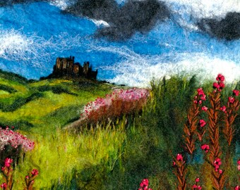 Druk giclée Bamburgh | Sztuka ścienna zamku Bamburgh | Krajobraz Northumberland | Dzieło sztuki nadmorskiej | Edycja limitowana