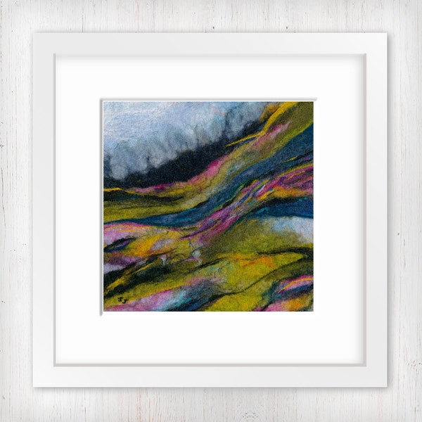 Abstract art print, from original felt picture, colourful wall art, bright home decor, limited edition