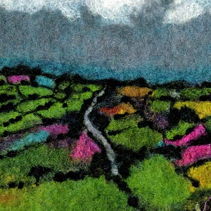 Yorkshire painting, Sutton Bank, Cleveland Way, North Yorkshire View, British countryside, Felt Painting, Art Print image 7