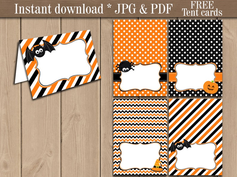 Halloween Food Tent labels printable. Halloween Buffet Candy | Etsy
