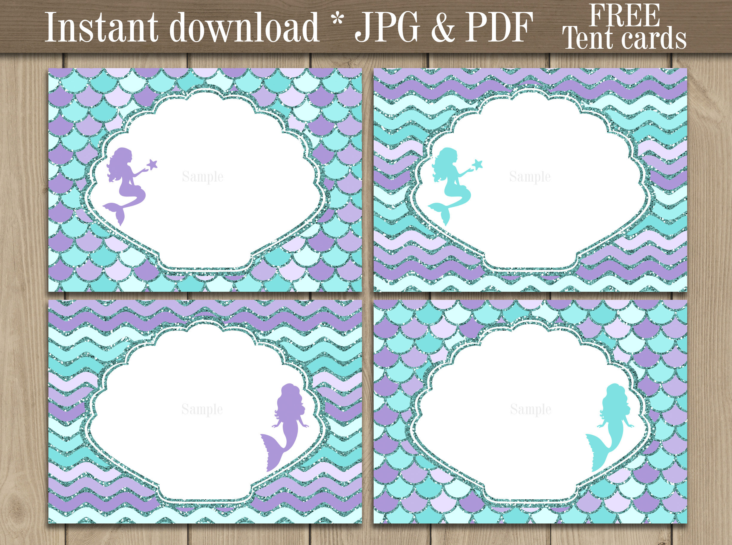 Mermaid Food Label Cards Mermaid Birthday Party Printable Food Labels My Xxx Hot Girl