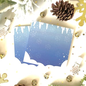 Sticky Notes | Post-it Notes | Gift Ideas | Winter Snow Design | Blue Aesthetic Notes | Seasonal Stationery | Cute Office Supplies
