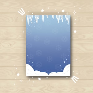 Notepad | Memo Pad | Gift Ideas | Winter Snow Design | Blue Winter Notepad | Kawaii Stationery | Cute Snowy Notes