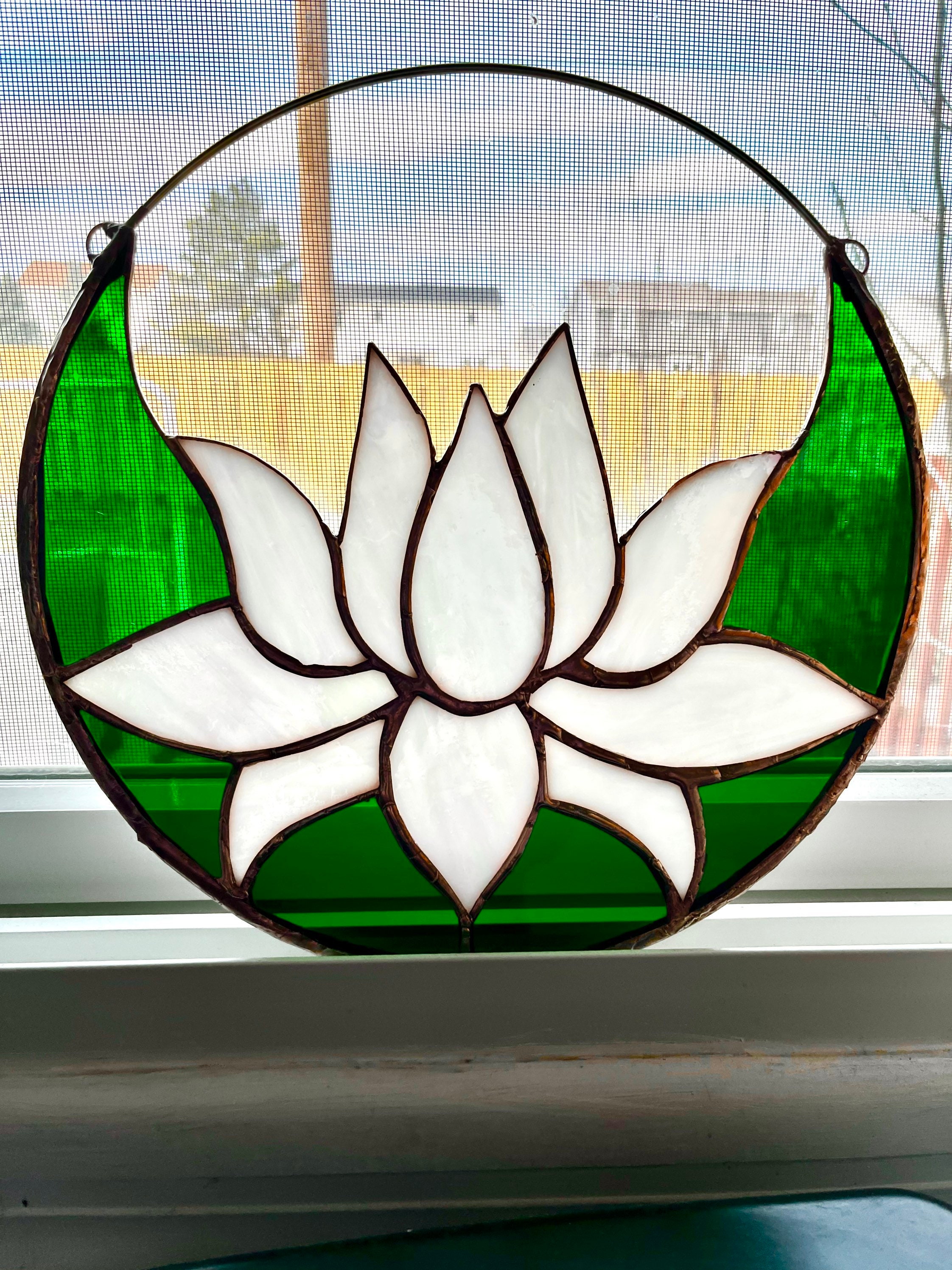Stained Glass Lotus in a Circle - Etsy