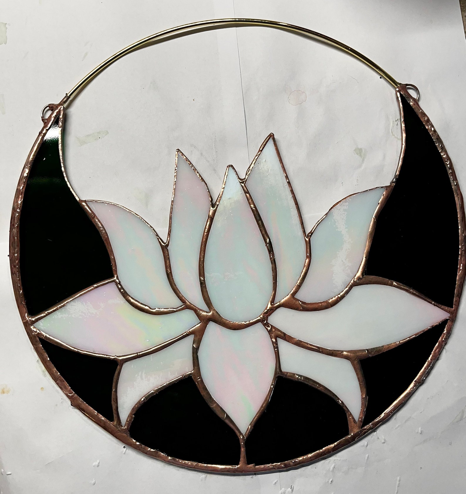 Stained Glass Lotus in a Circle - Etsy