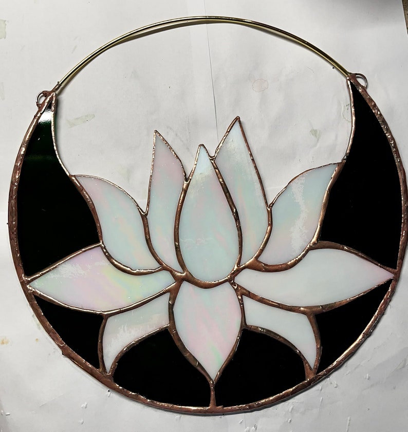 Stained Glass Lotus in a Circle - Etsy