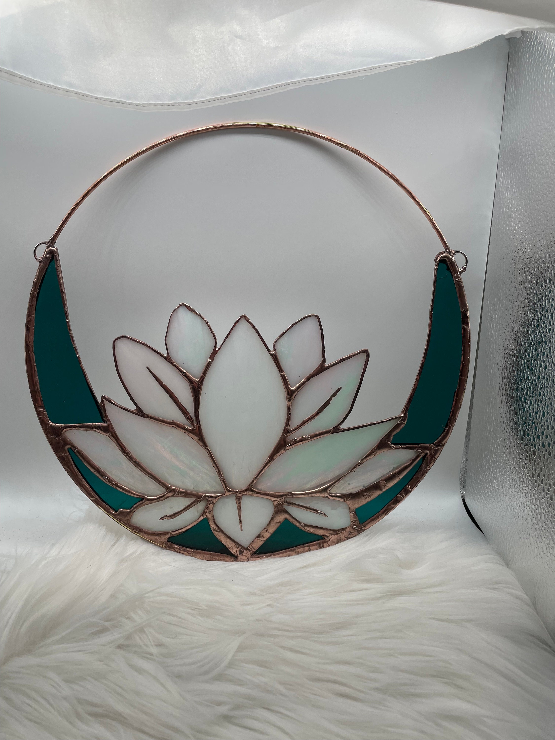 Stained Glass Lotus in a Circle - Etsy