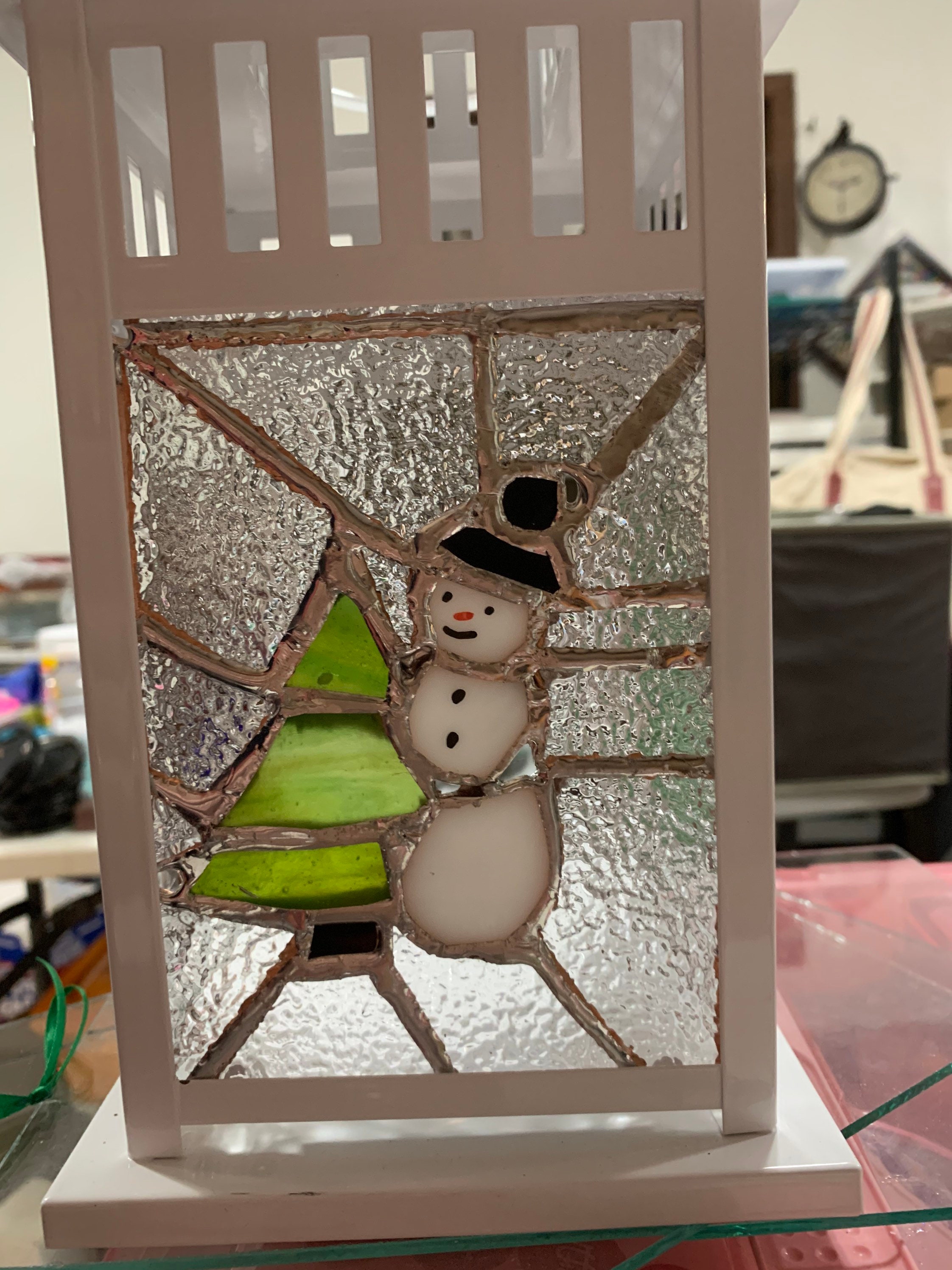 Stained Glass Christmas Lantern Etsy