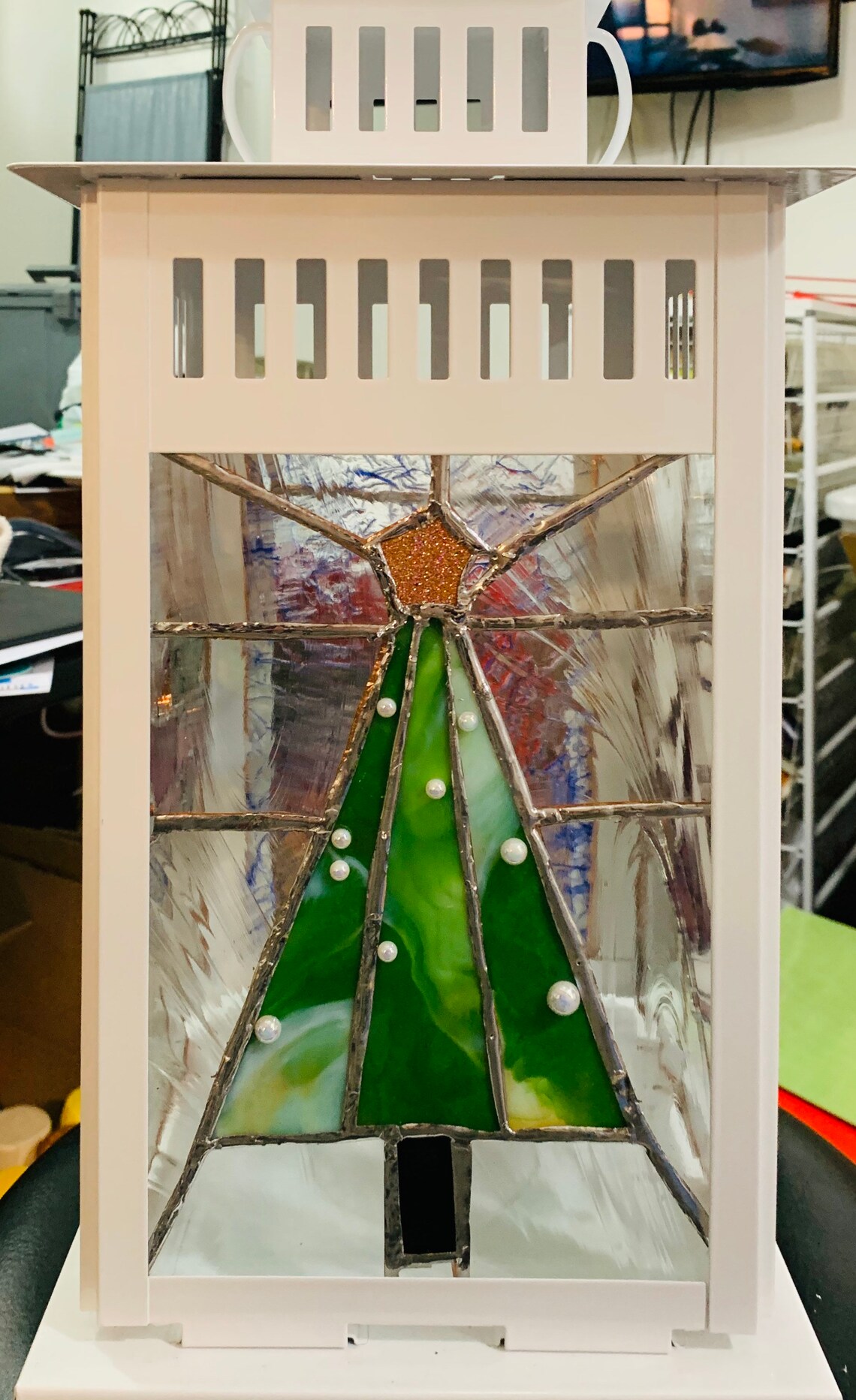 Stained Glass Christmas Lantern Etsy