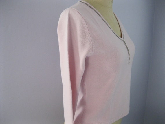 Fancy Dusty Rose / Pink Sweater With Rhinestones … - image 2