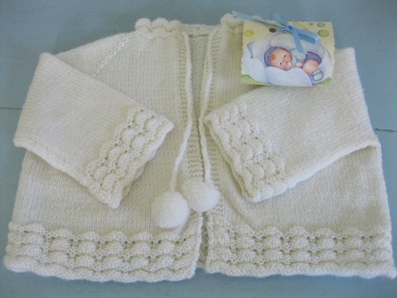 Vintage Baby Sweater / Handmade Infant Off-White … - image 8