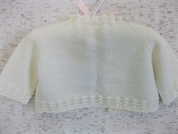 Vintage Baby Sweater / Handmade Infant Off-White … - image 3