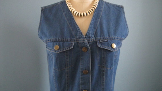 Chambray Denim Sleeveless Dress / Albert Goldberg