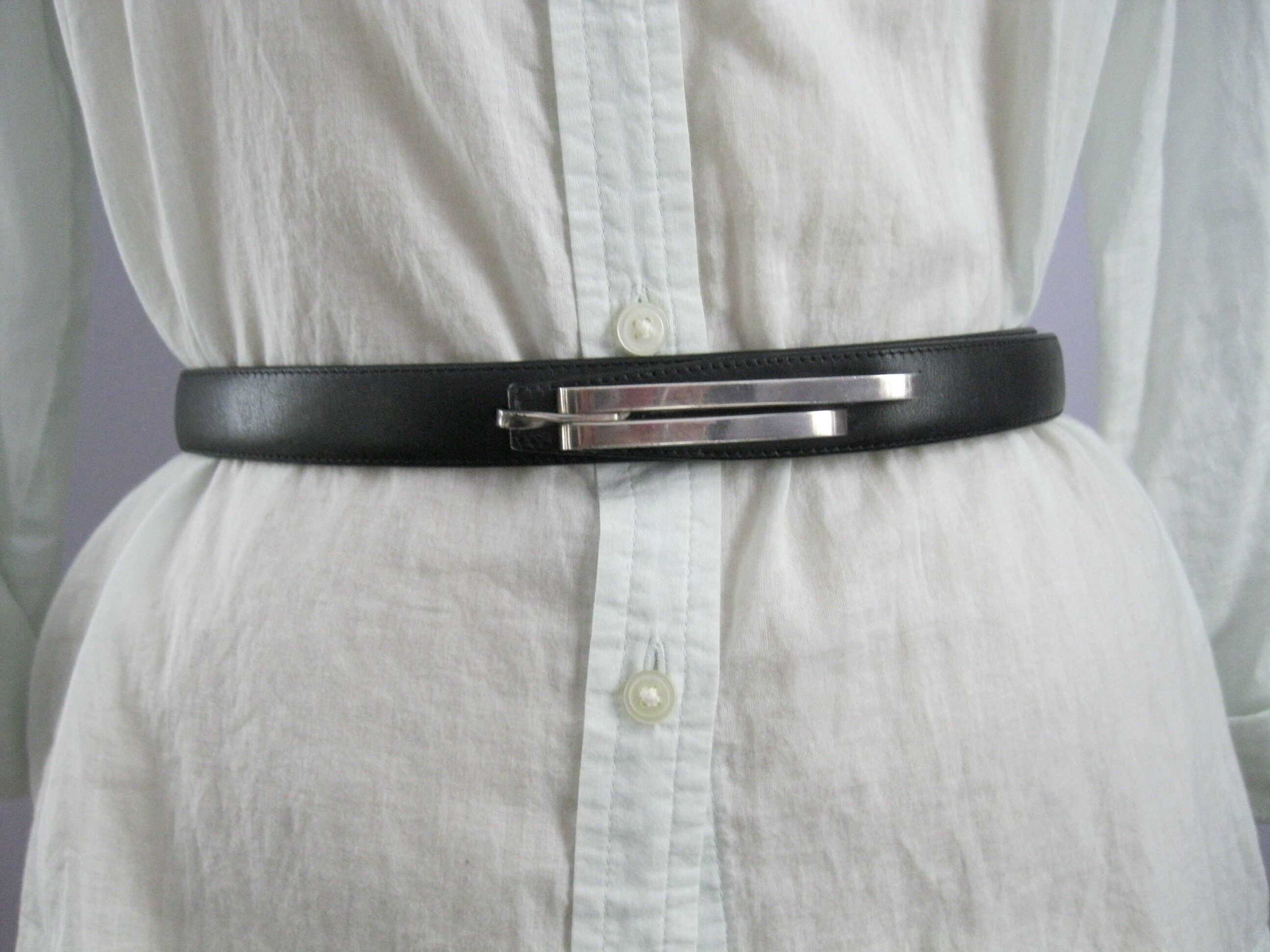 Black Leather Belt by Jeweler Matthew Feldman / Handmade  display picture 1