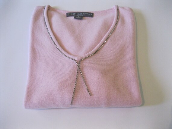 Fancy Dusty Rose / Pink Sweater With Rhinestones … - image 8