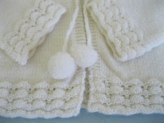 Vintage Baby Sweater / Handmade Infant Off-White … - image 4
