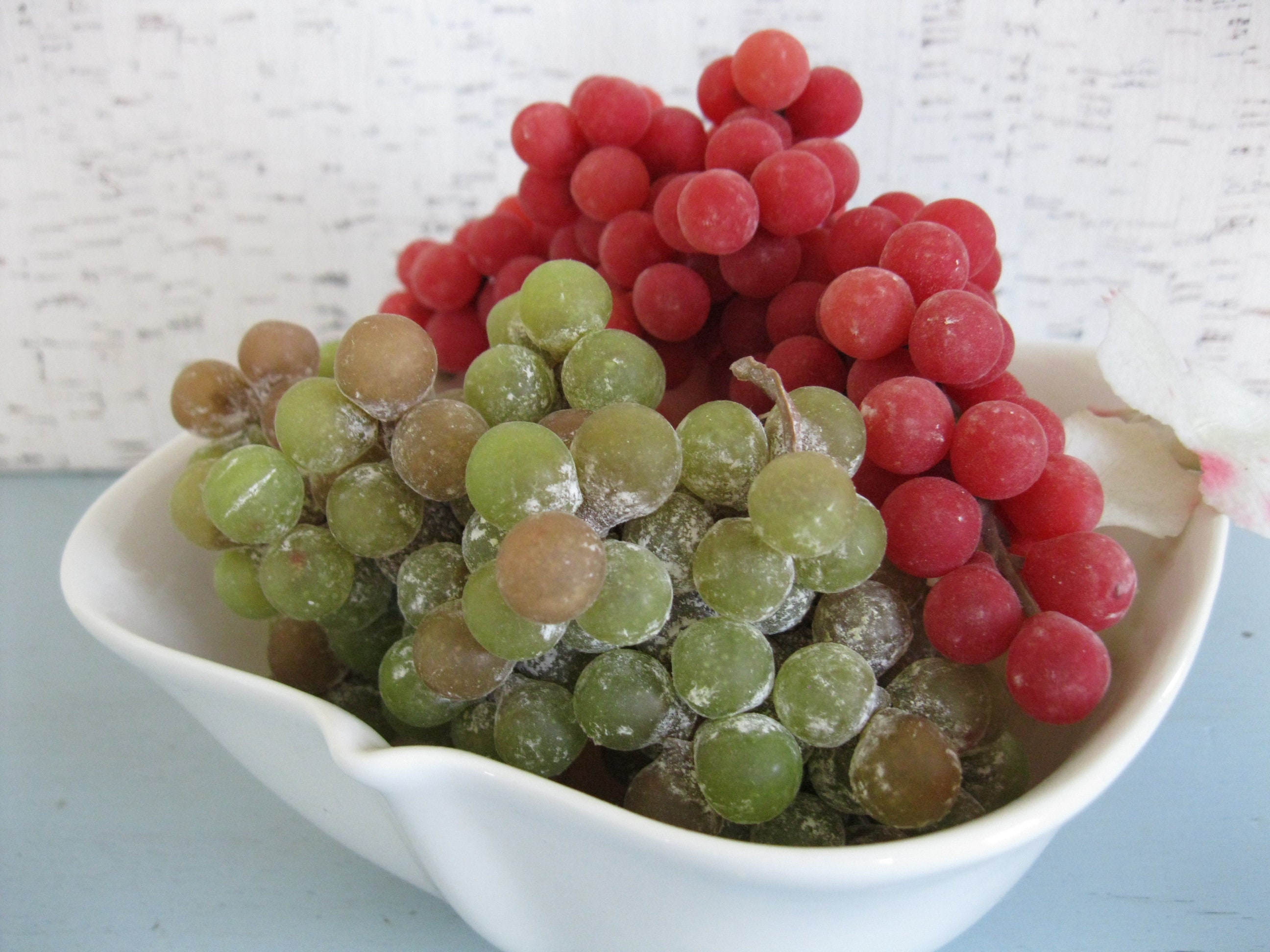 Retro Faux Clusters of Grapes / Three Bunches of Artificial Soft Rubber