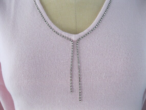 Fancy Dusty Rose / Pink Sweater With Rhinestones … - image 4