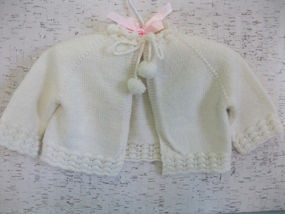 Vintage Baby Sweater / Handmade Infant Off-White … - image 1