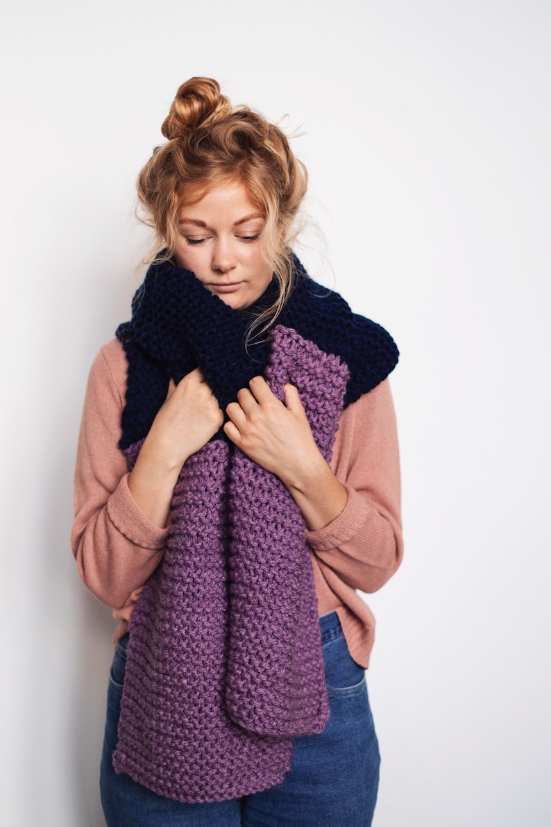 Giant Blanket Scarf KNITTING PATTERN Super Chunky Knit Etsy