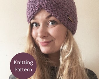 2 in 1 Twist Headband: KNITTING PATTERN, Super Chunky Knit Pattern, Moloneymakes