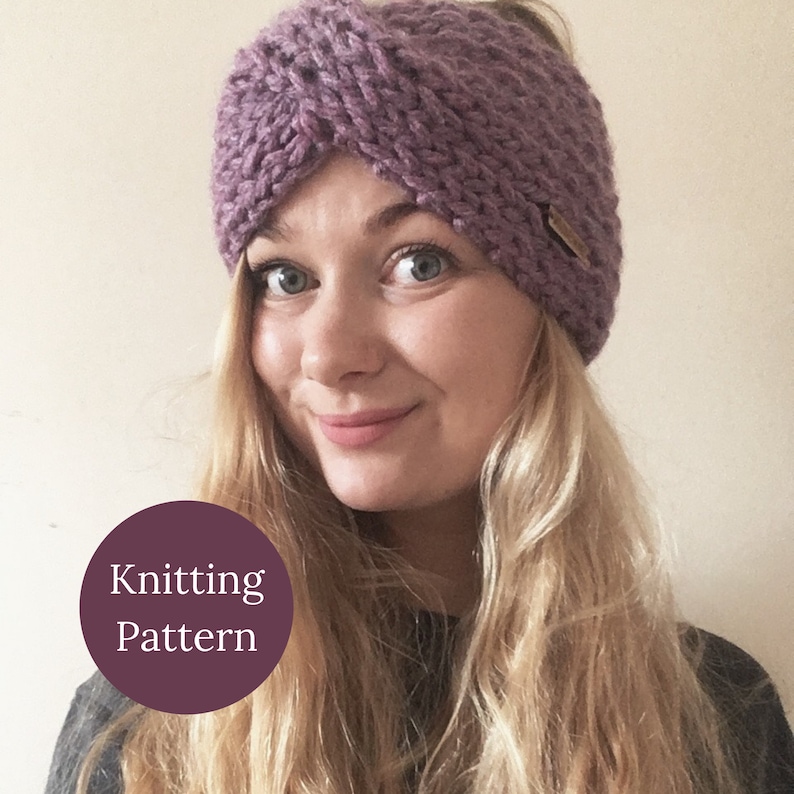 2 in 1 Twist Headband KNITTING PATTERN Super Chunky Knit Etsy