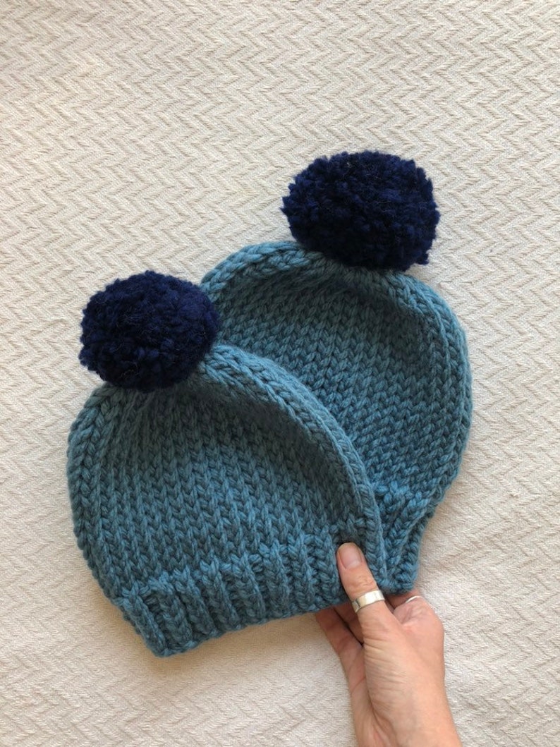 Basic Bobble Hat Kids Edition KNITTING PATTERN Super Chunky Etsy