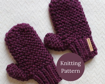 Squishy Mittens: KNITTING PATTERN, Super Chunky Knit Pattern, Moloneymakes