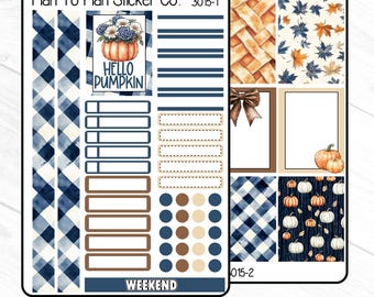 3015~~Hello Pumpkin 6 PG. Weekly Kit Planner Stickers.