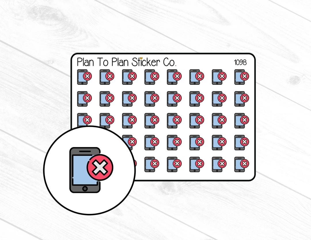 1098 Sticker 1098~~no Screen Time Planner Stickers. - Etsy